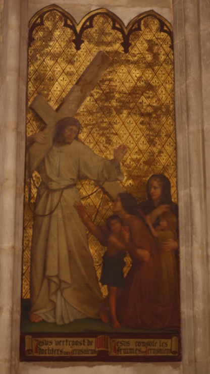 A beautiful painting in Chapel Church, of Jesus comforting women in Jerusalem as he carries the cross. The looks on their faces - and his - are touching.