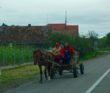 Some of our fellow road-users. This is a Gypsy family, according to Manny.