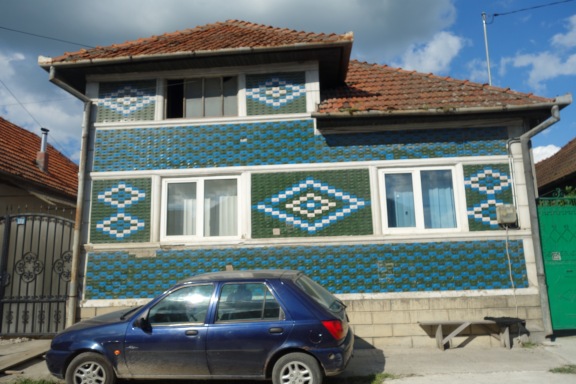 Along the drive south to Retezat National Park. There are lots of beautiful tiled houses like this in Romanian villages.